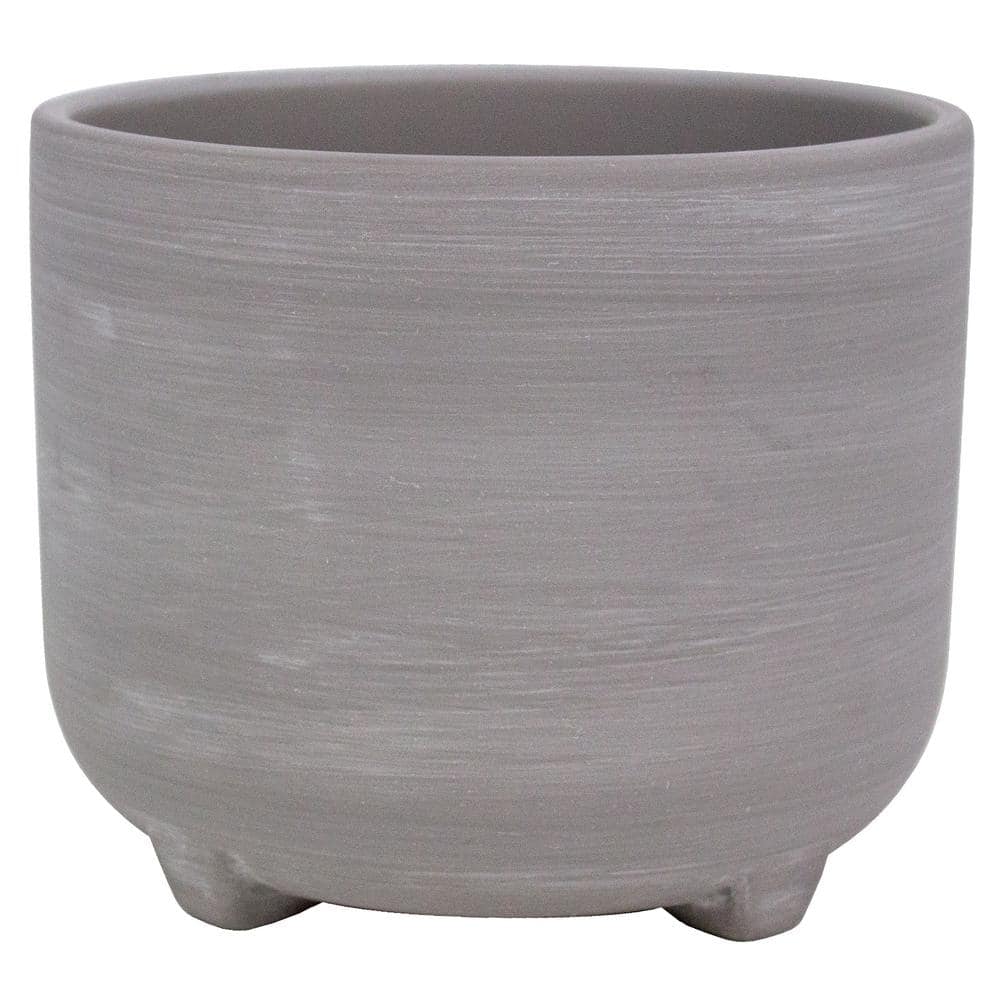 Trendspot 7 in. Ella Grey Ceramic Planter ECR01818N-07H