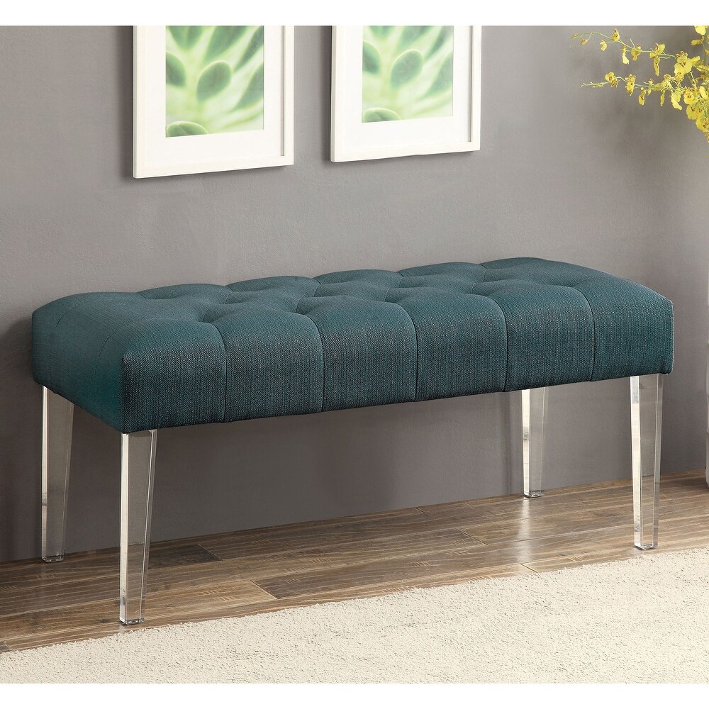 Noor Contemporary Fabric Button Tufted Accent Bench by Furniture of America