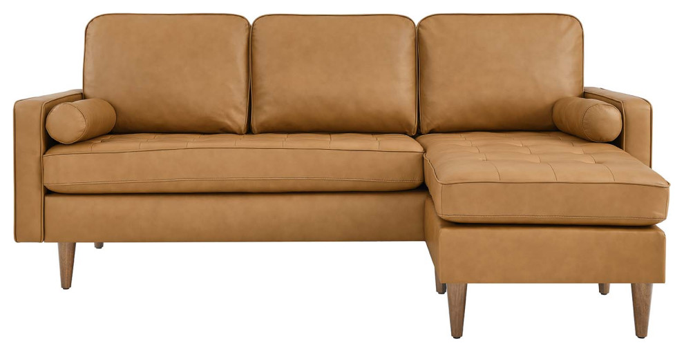 Valour 78 quotLeather Apartment Sectional Sofa   Midcentury   Sectional Sofas   by Modway  Houzz