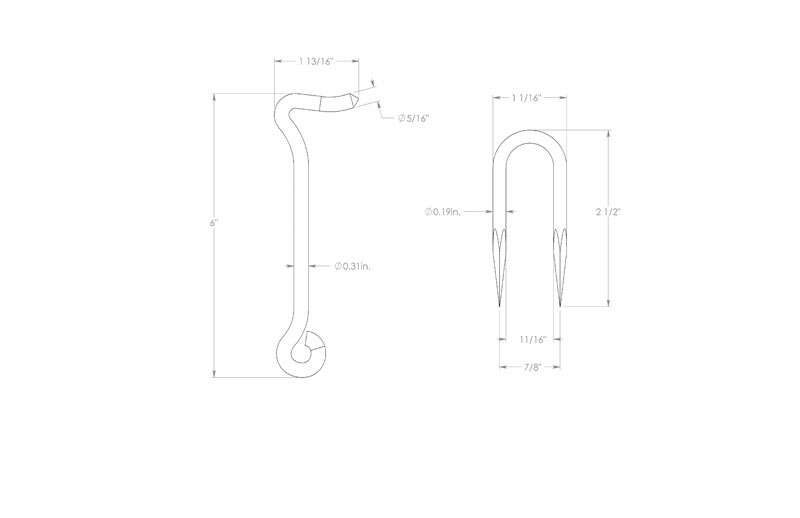 Ace 0.44 in. L Zinc Wire Staple Gate Hook 1 pk