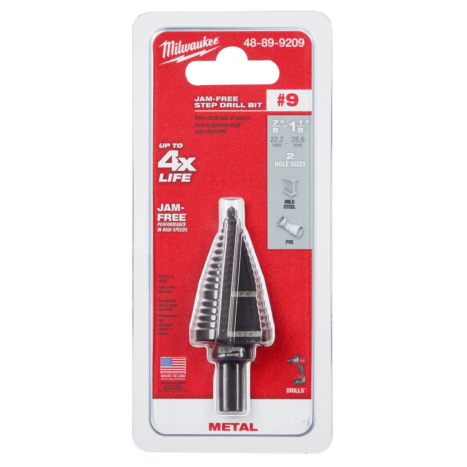 MW #9 X 6 in. L Step Drill Bit 1 pc