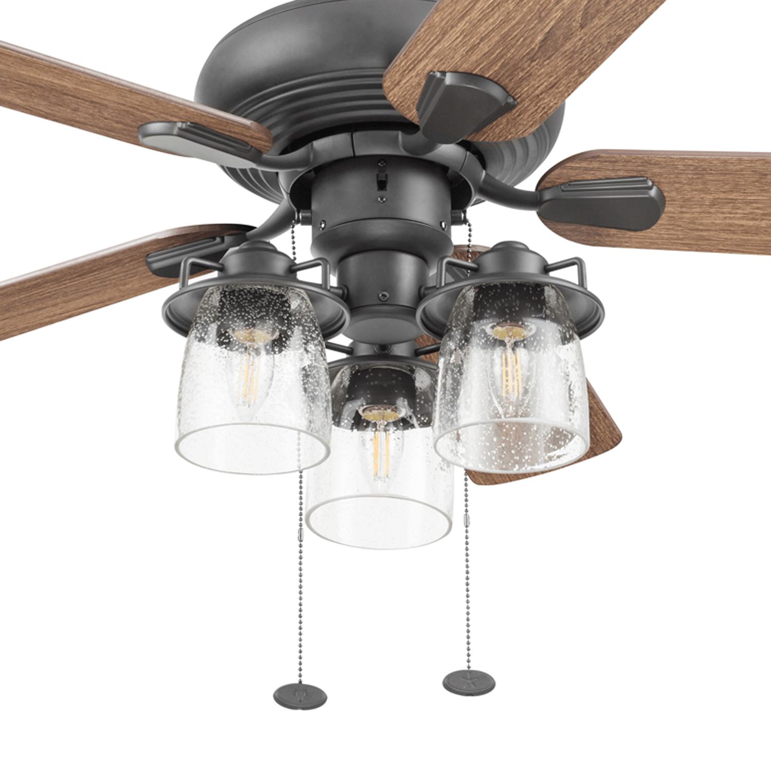 Prominence Home Crown Canyon Bronze 52 In. Indoor LED Ceiling Fan with Remote (5 Blades)