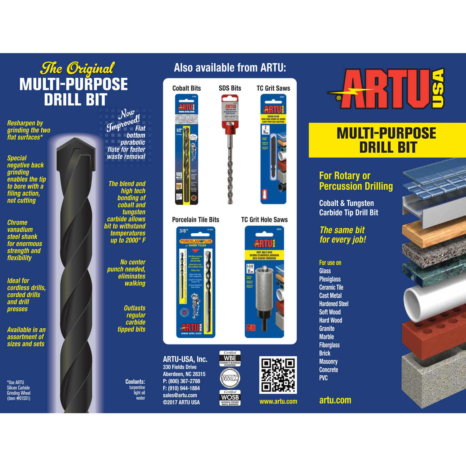 ARTU 3/16 in. X 3-1/2 in. L Tungsten Carbide Tipped Drill Bit 1 pc