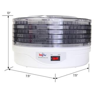 Total Chef Countertop Food Dehydrator 5-Tray Food Dryer for Fruit Snacks Jerky Dog Treats Herbs TCFD-05