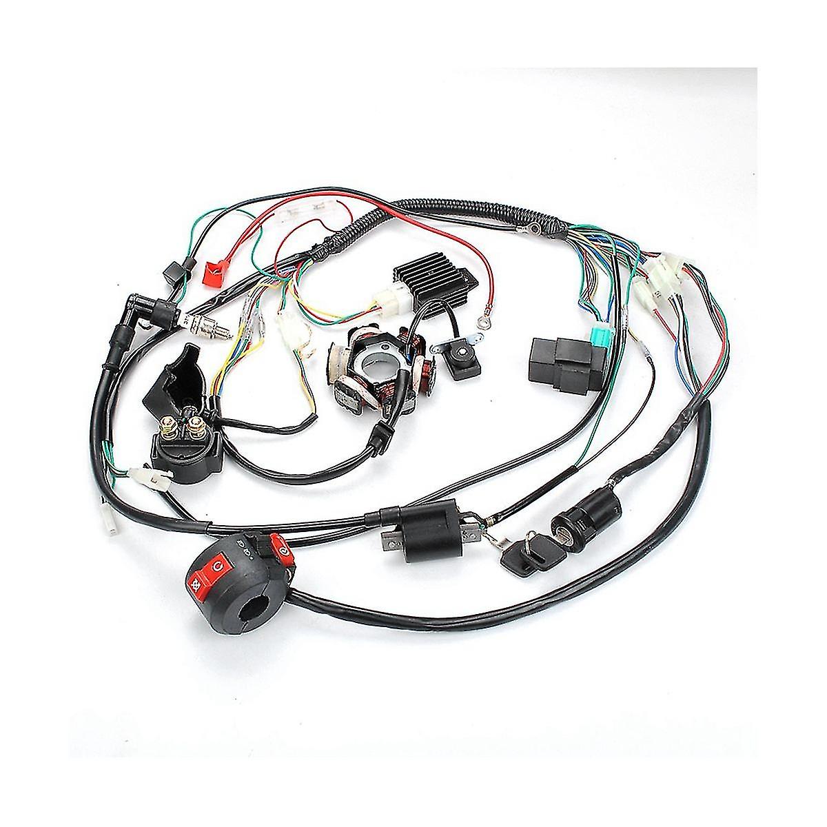 Motorcycle Atv Pit Bike Go Kart Full Complete Electrics Wiring Harness Stator 6 Coil For 50-125cc