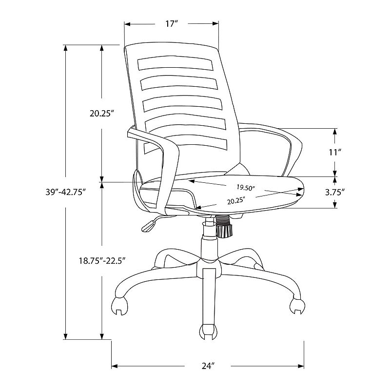 Monarch Mesh Back Gray Office Chair