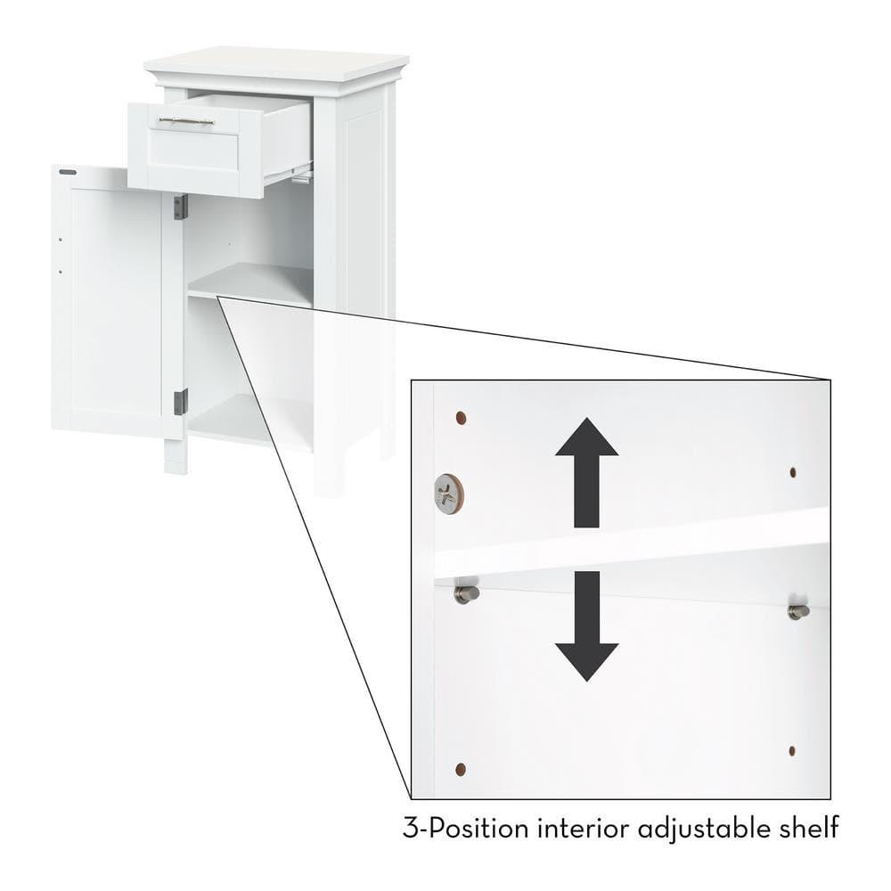 RiverRidge Home Somerset Collection 16 in W x 30 in H x 12 in D Single Door Floor Cabinet in White