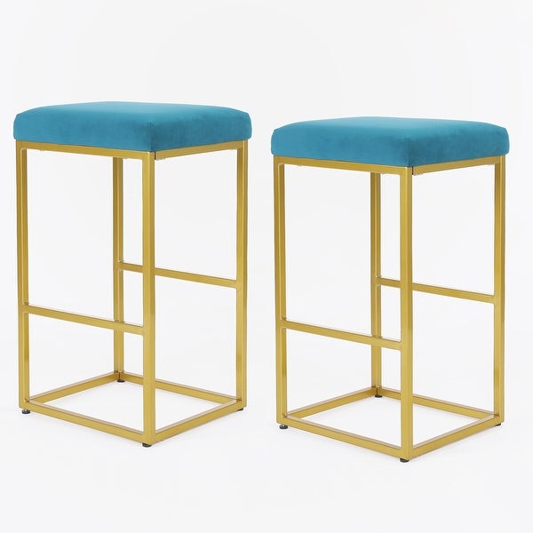 2pcs 30 Inch Backless Upholstered Bar Stools