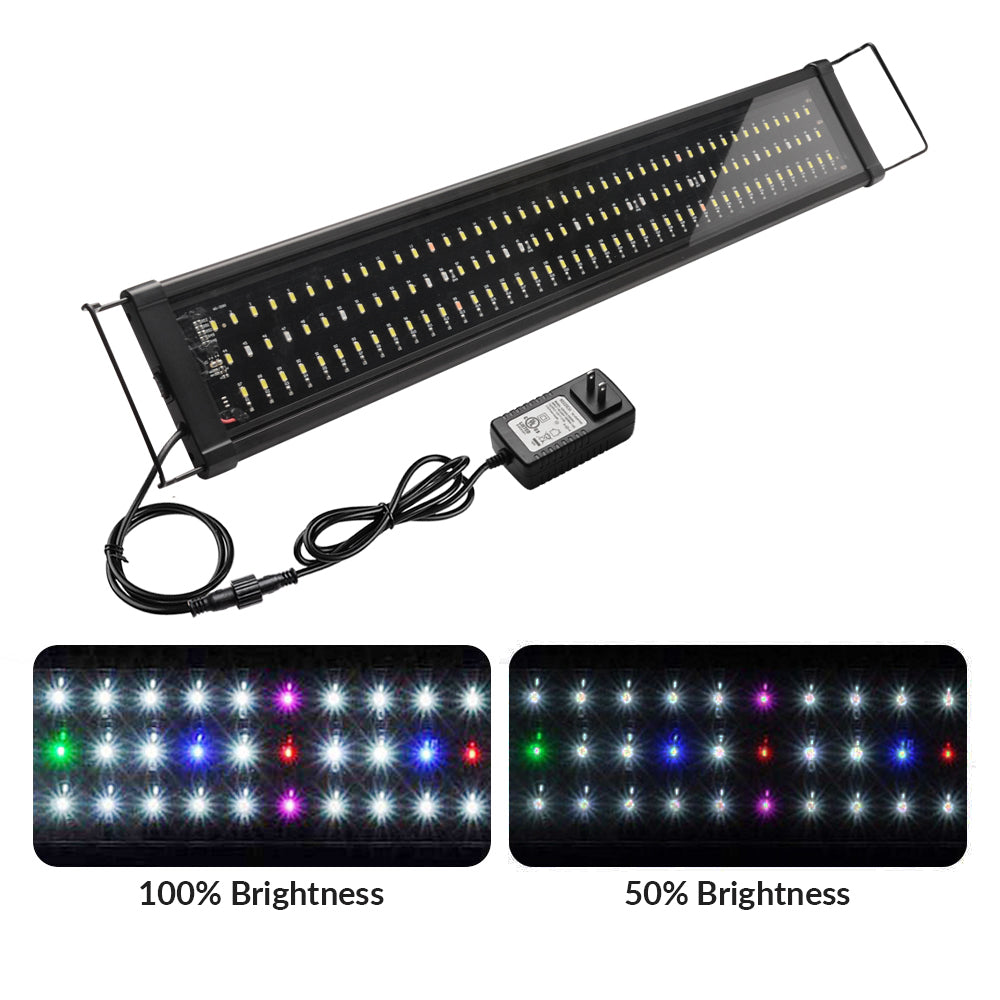 AquaBasik Full Spectrum LED Aquarium Fish Tank Lighting 30-41in 129