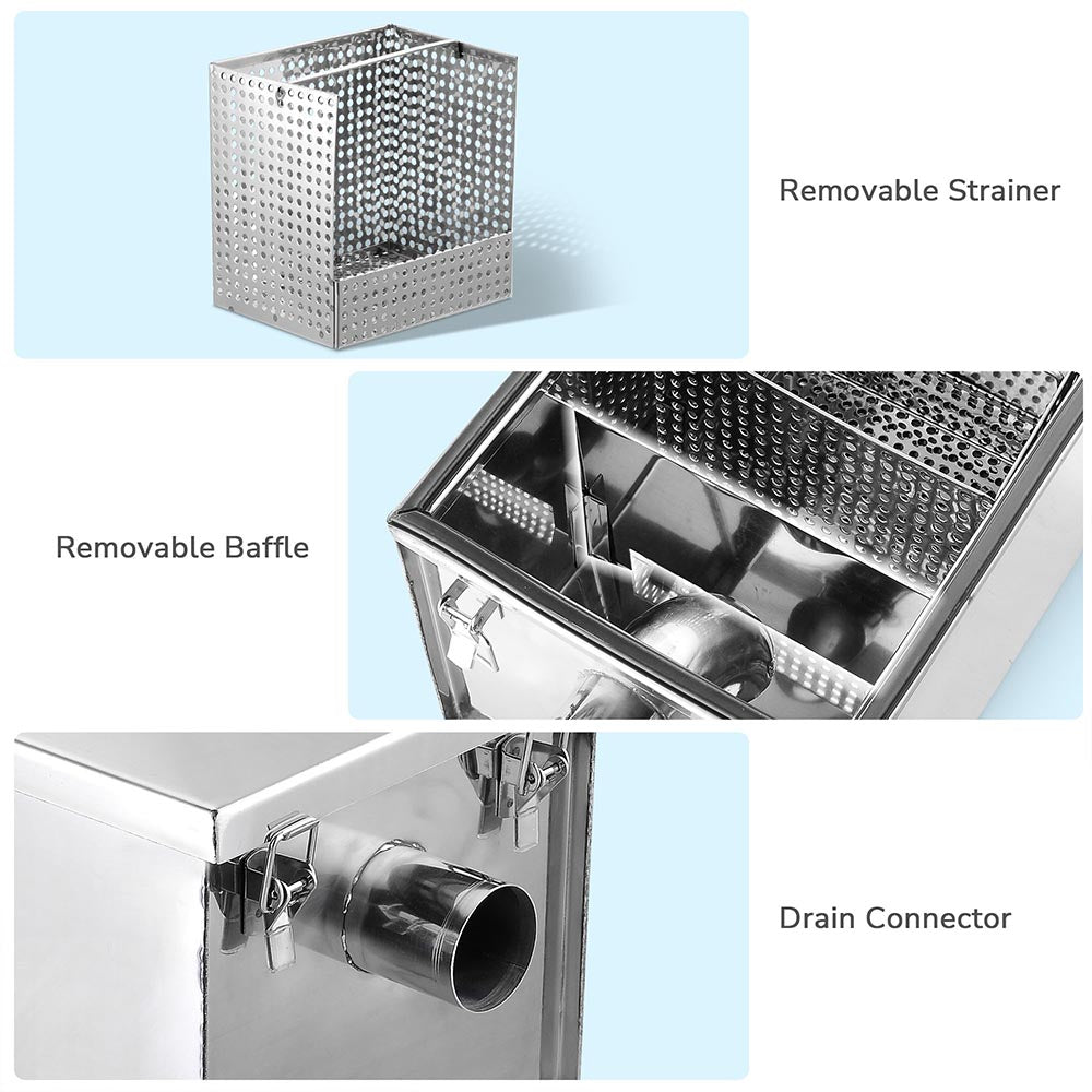 Yescom Grease Trap 8 lbs Capacity 5gpm Restaurant Oil Collection