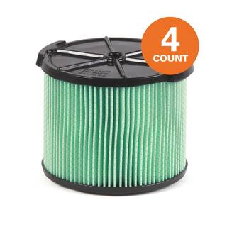 RIDGID 5-Layer HEPA Material Pleated Paper Filter for 3 to 4.5 Gallon RIDGID WetDry Shop Vacuums (4-Pack) VF3600A