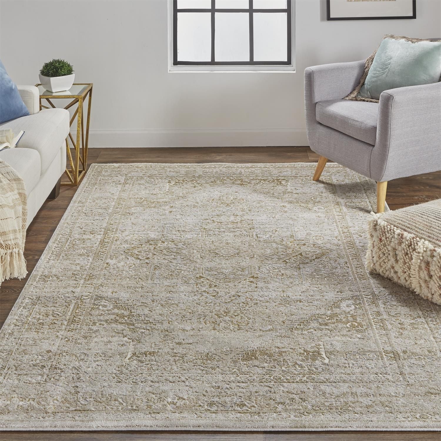 Tripoli Gold and Gray Rug by BD Fine