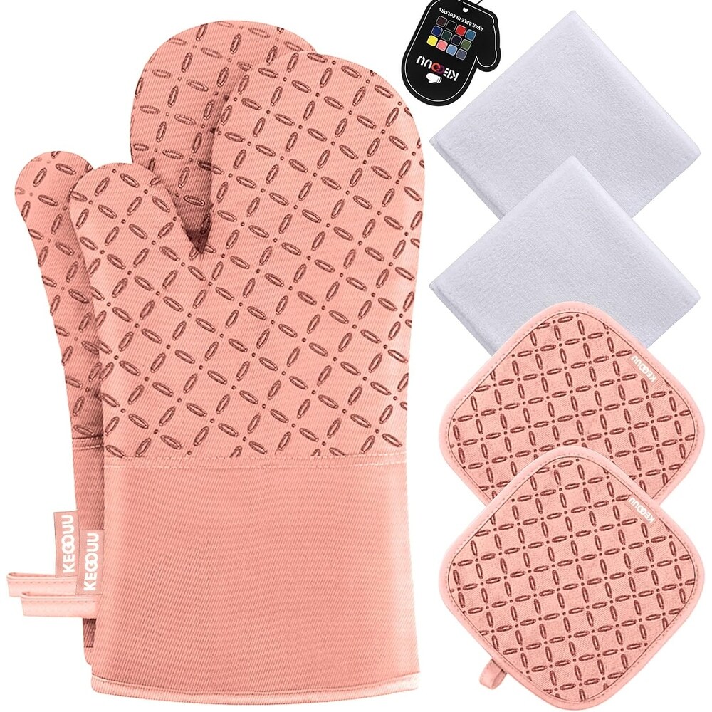 Kitchen Oven Mitts and Pot Holders 6pcs Set