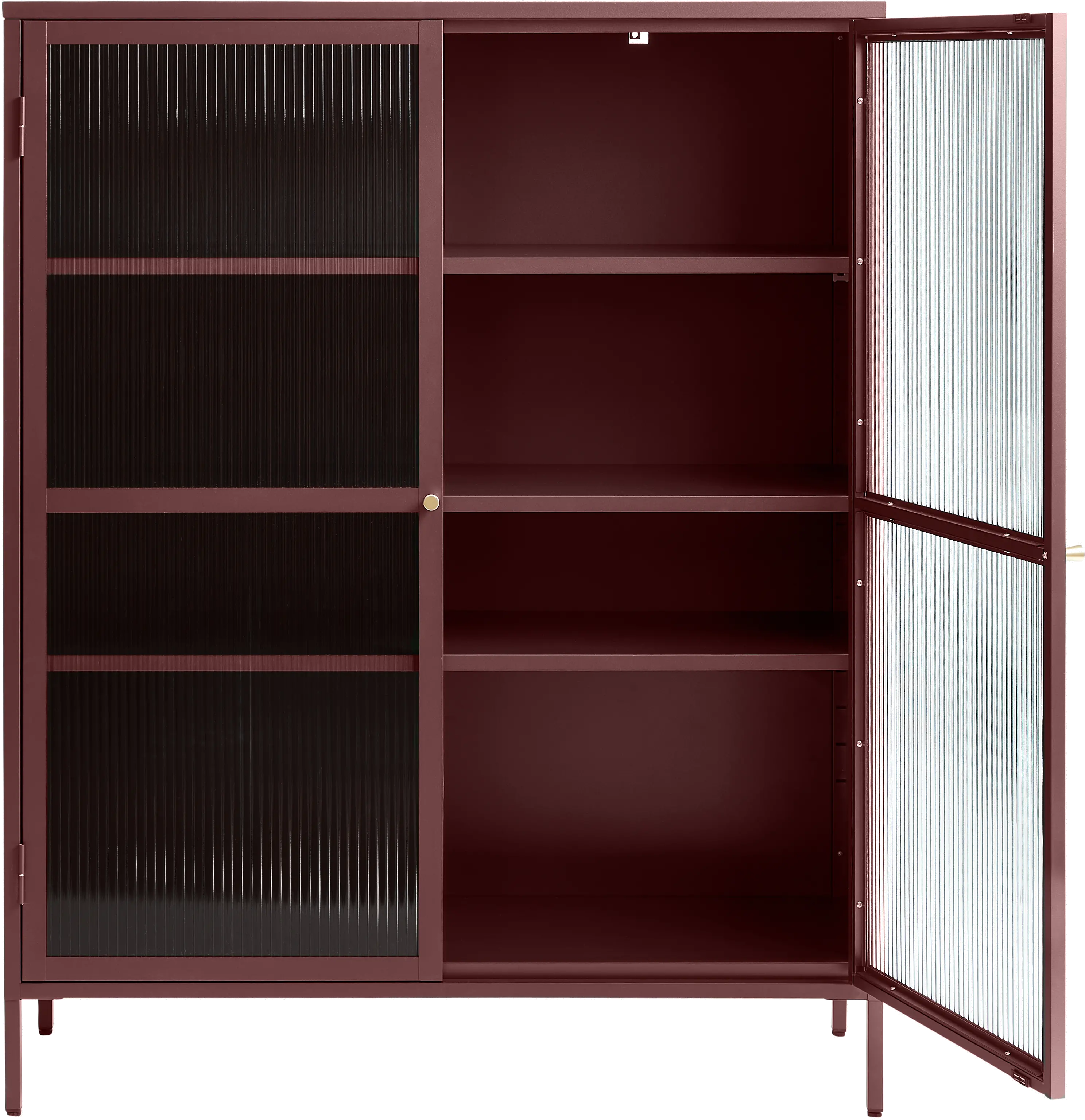 Bronco Red Metal and Glass 55 Tall Display Cabinet