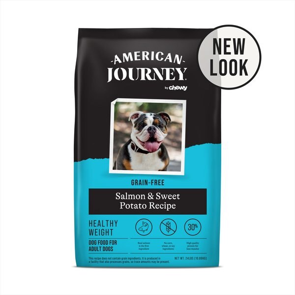 American Journey Healthy Weight Salmon and Sweet Potato Recipe Grain-Free Dry Dog Food， 24-lb bag