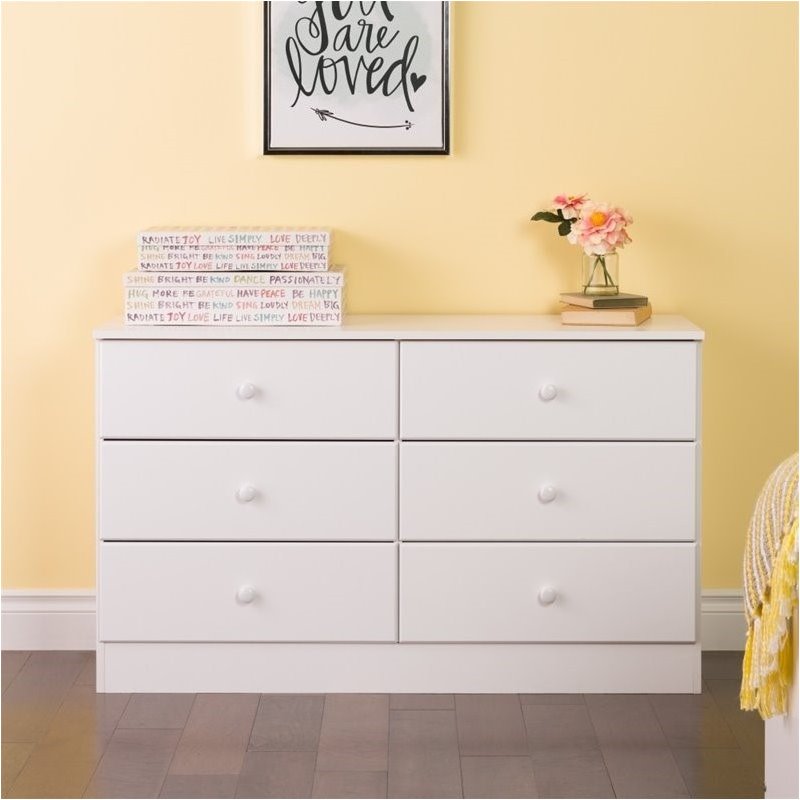 Hawthorne Collections 6 Drawer Double Dresser in White