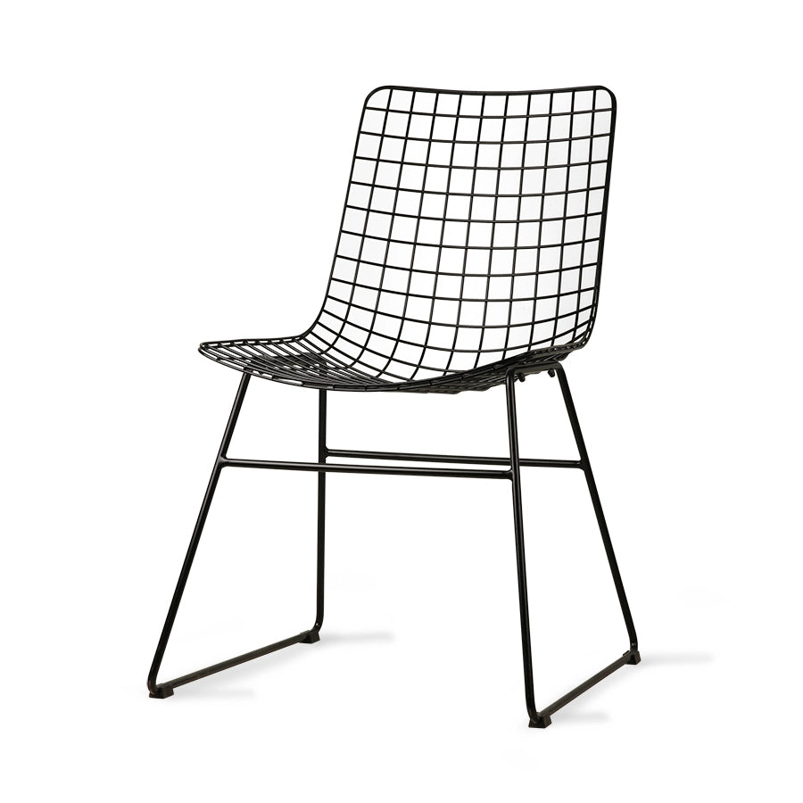 Metal wire side chair - black