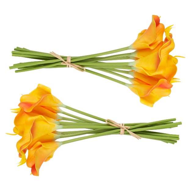 Nature Spring Faux Calla Lily Bundle 24 Orange