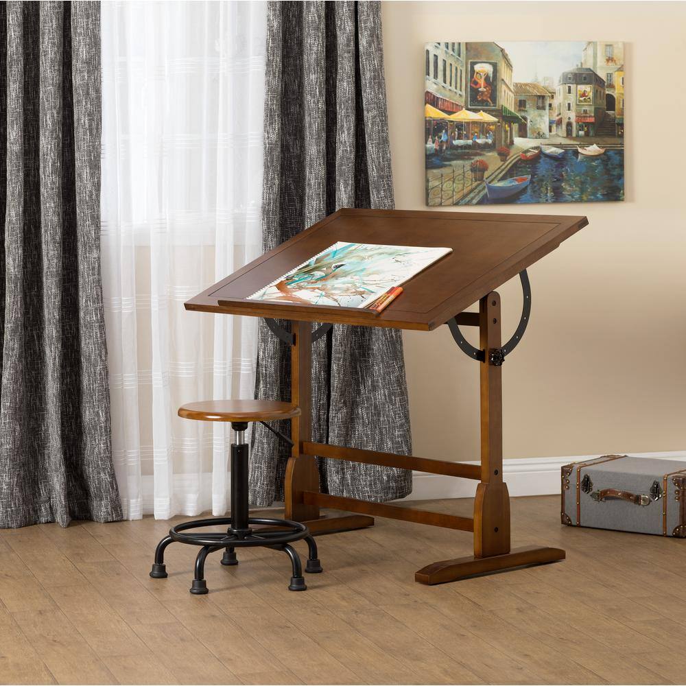 Studio Designs Vintage 42 in. W Solid Wood DrawingWriting Desk with Angle Adjustable Top 13305