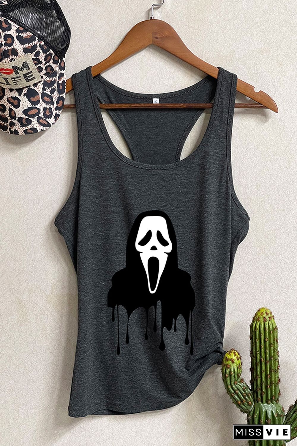 Ghost Face halloween O-neck Sleeveless Tank Top Wholesale