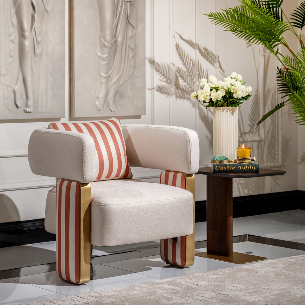 Amora Accent Chair Ash/Eggshell Walnut   Contemporary   Armchairs And Accent Chairs   by Michael Amini  Houzz