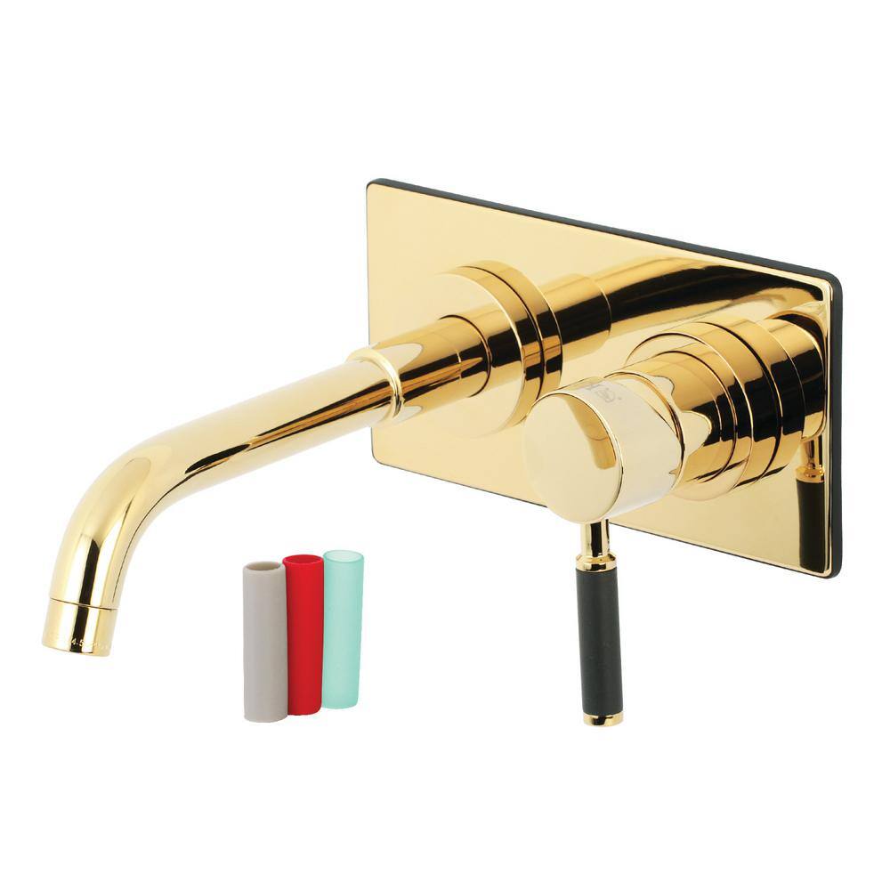 Kingston Brass Kaiser Single-HandleWall-Mount Bathroom Faucets in Polished Brass HKS8112DKL