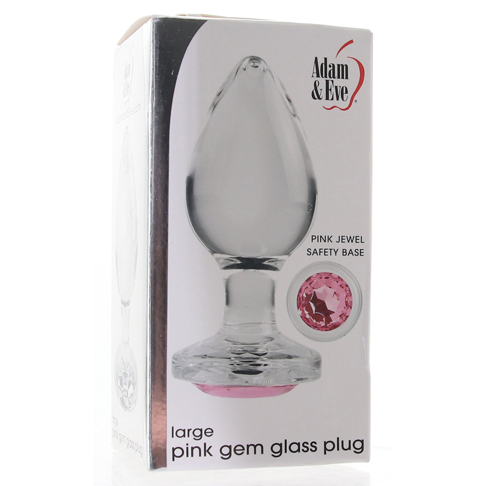 Adam & Eve Pink Gem Glass Plug in Large