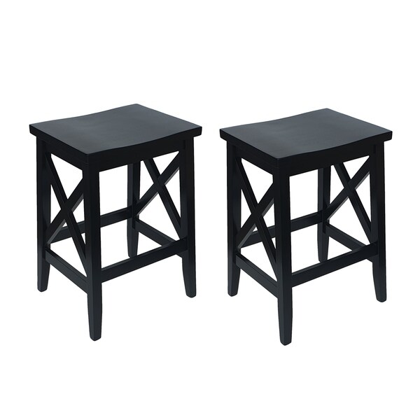 Heffley Contemporary Farmhouse Wooden Barstools (Set of 2) by Christopher Knight Home