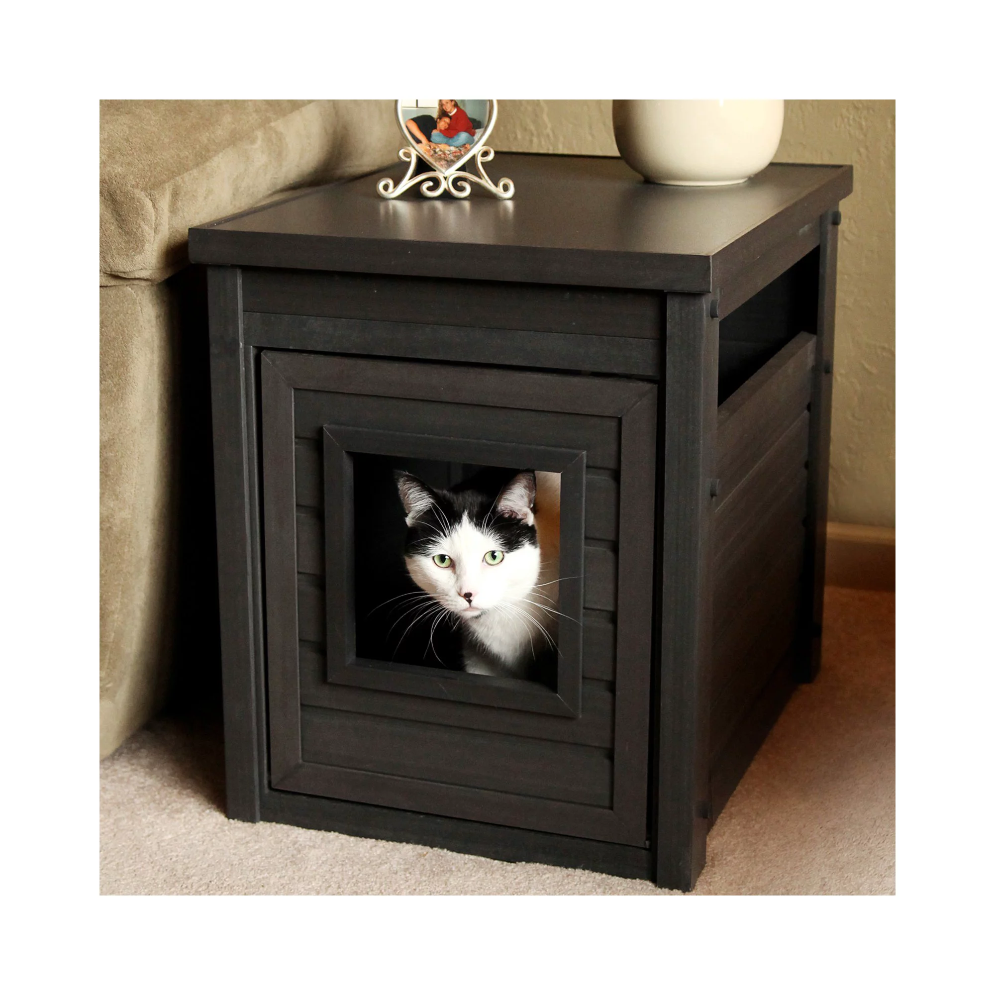 New Age Pet Ecoflex Flitter Box Cover End Table， Espresso