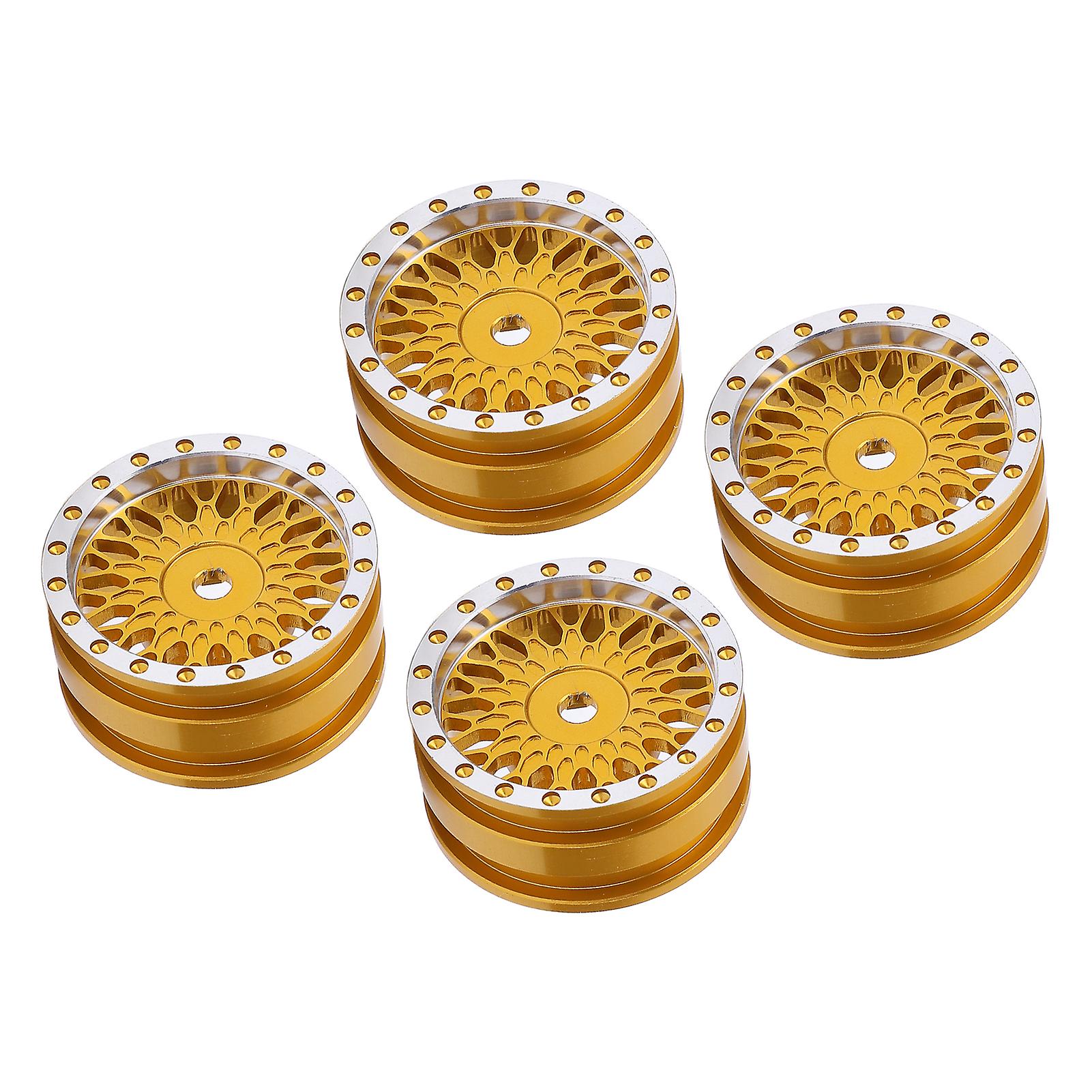 4pcs Rc Car Wheel Hub For Axial Scx24 Axi90081 Axi00001 Axi00002 1/24 Rc Car Metal Hub Accessorygold