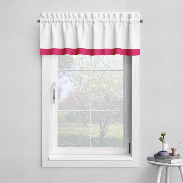 Bacati Mixnmatch Pink Band Window Valance