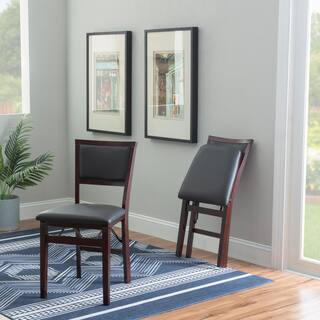 Linon Home Decor Noelle Merlot Pad Wood Folding Chair (Carton of 2) THD03487