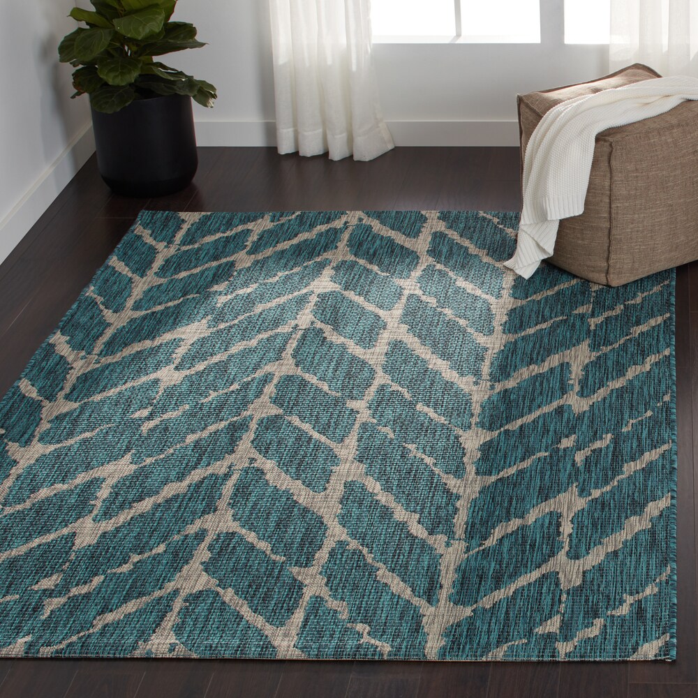 The Curated Nomad Claremont Chevron Pattern Indoor/ Outdoor Area Rug