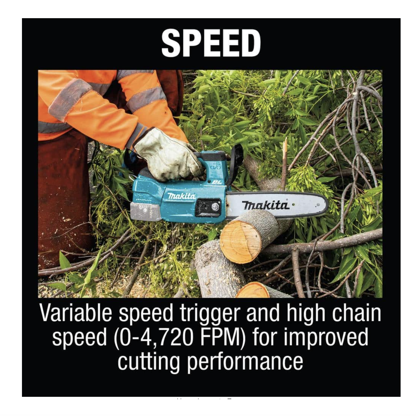 Makita 12 in. 18V LXT Lithium-Ion Brushless Top Handle Electric Cordless Chainsaw， Tool Only