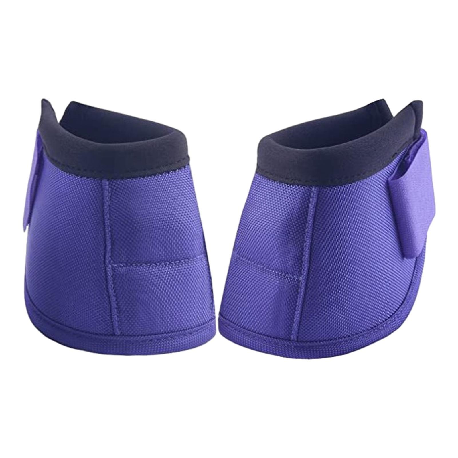 Horse Bell Boots Lightweight Pair Portable Equestrian Equipment Purple S