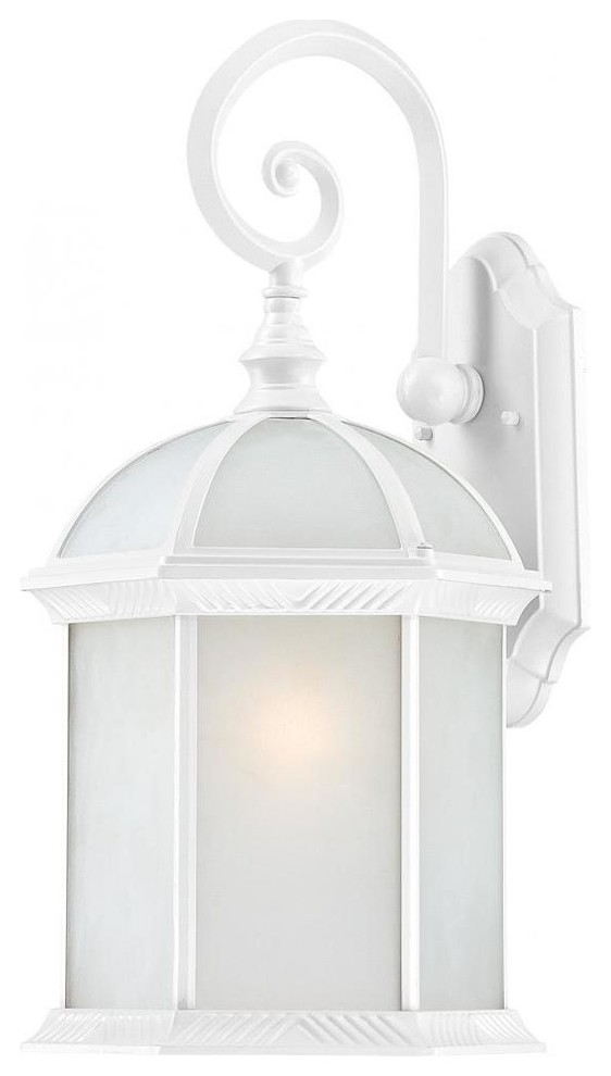 Nuvo Lighting Boxwood White Energy Saving One Light Large Wall Lantern   Traditional   Outdoor Wall Lights And Sconces   by Lighting Front  Houzz