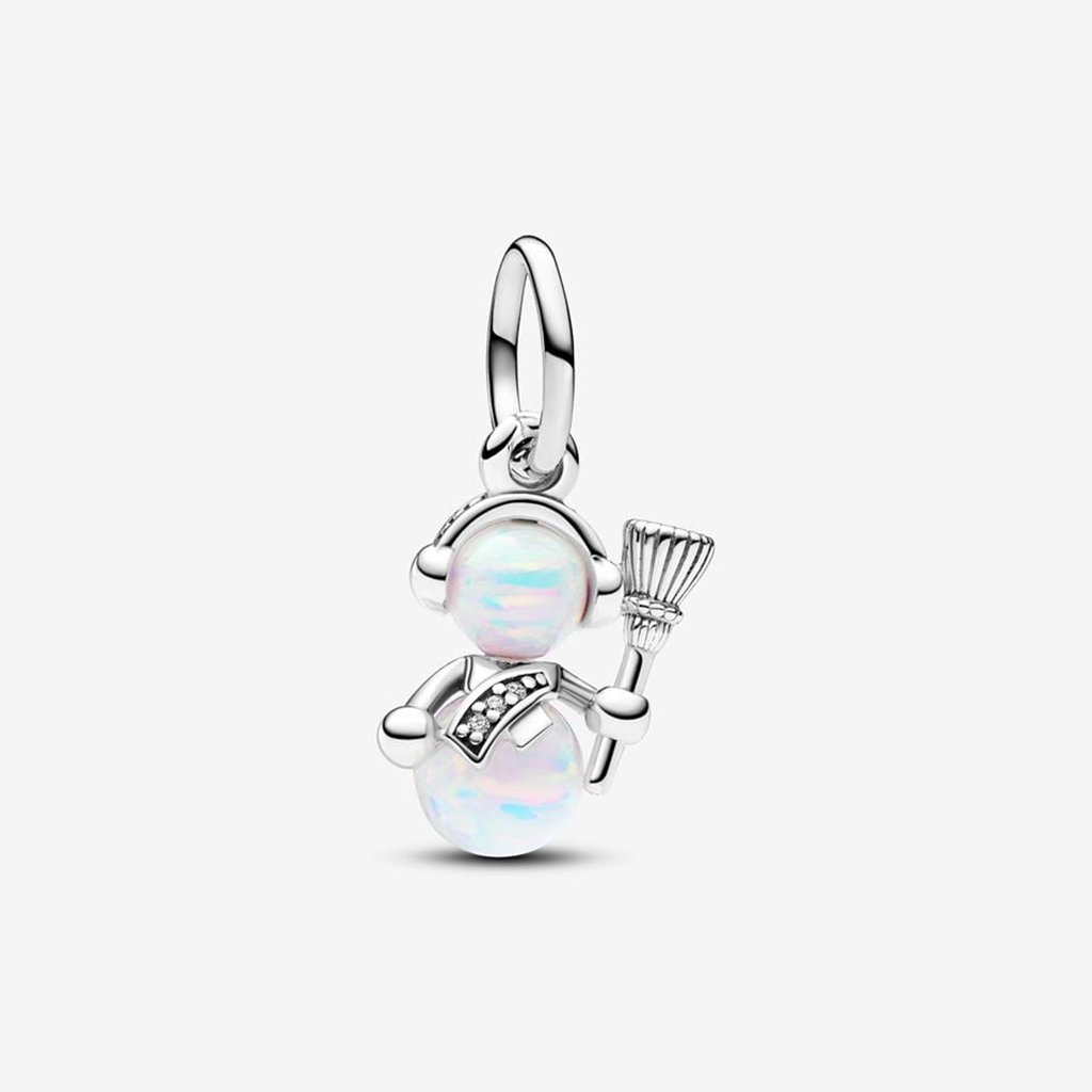 PANDORA  Opalescent Snowman Dangle Charm