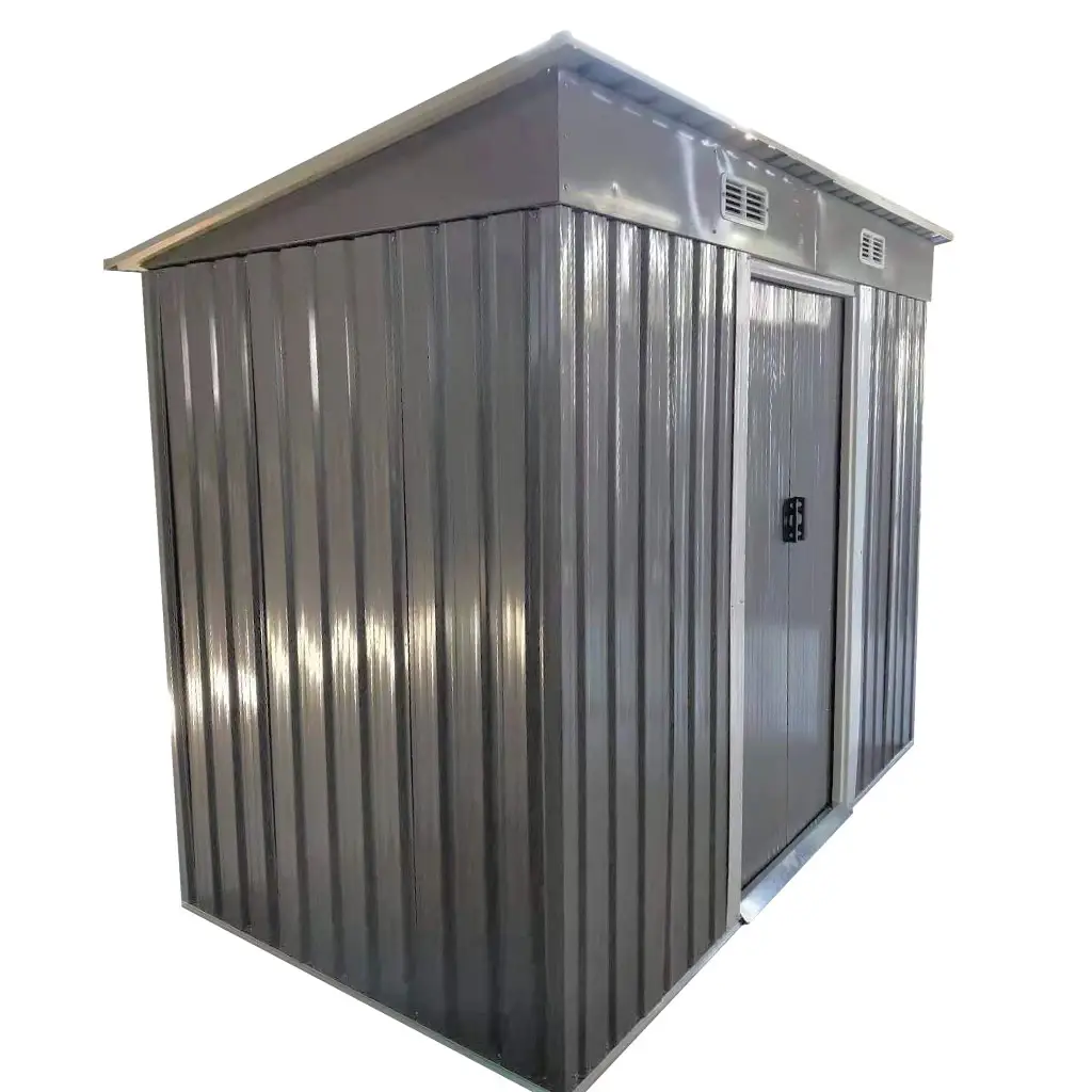 8' x 4' Galvanized Steel Tool Storage Shed Outdoor Garden Sheds Bike Sheds Garden Supplies BM668