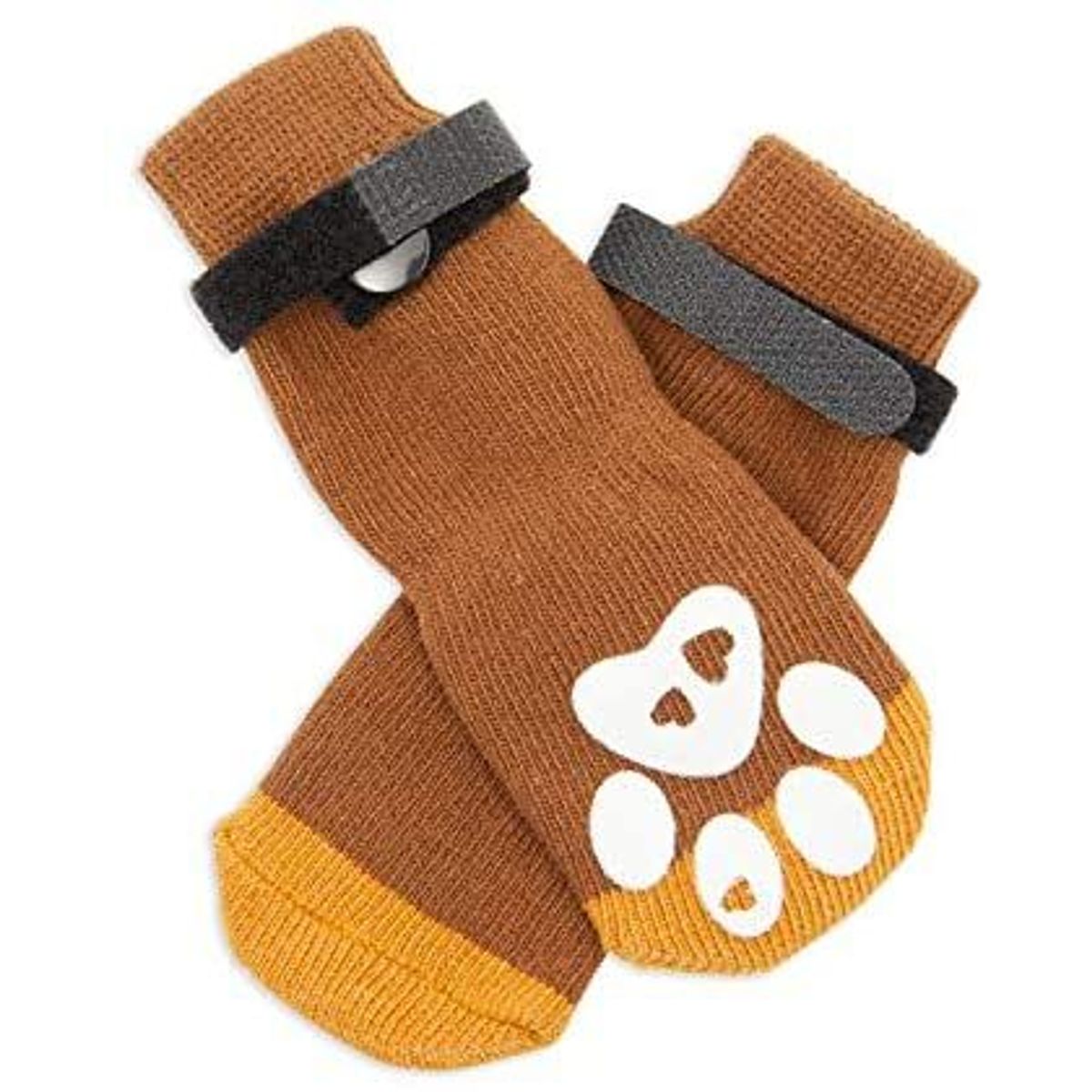 4 Pairs Slip Resistant Dog Socks， Warm Paw Protectors for Dogs， Grippy Doggie Booties for Slippery Hardwood， Linoleum， Tile， Laminate， Marable， and Polished and Waxed Floors， 8 Pieces， Small