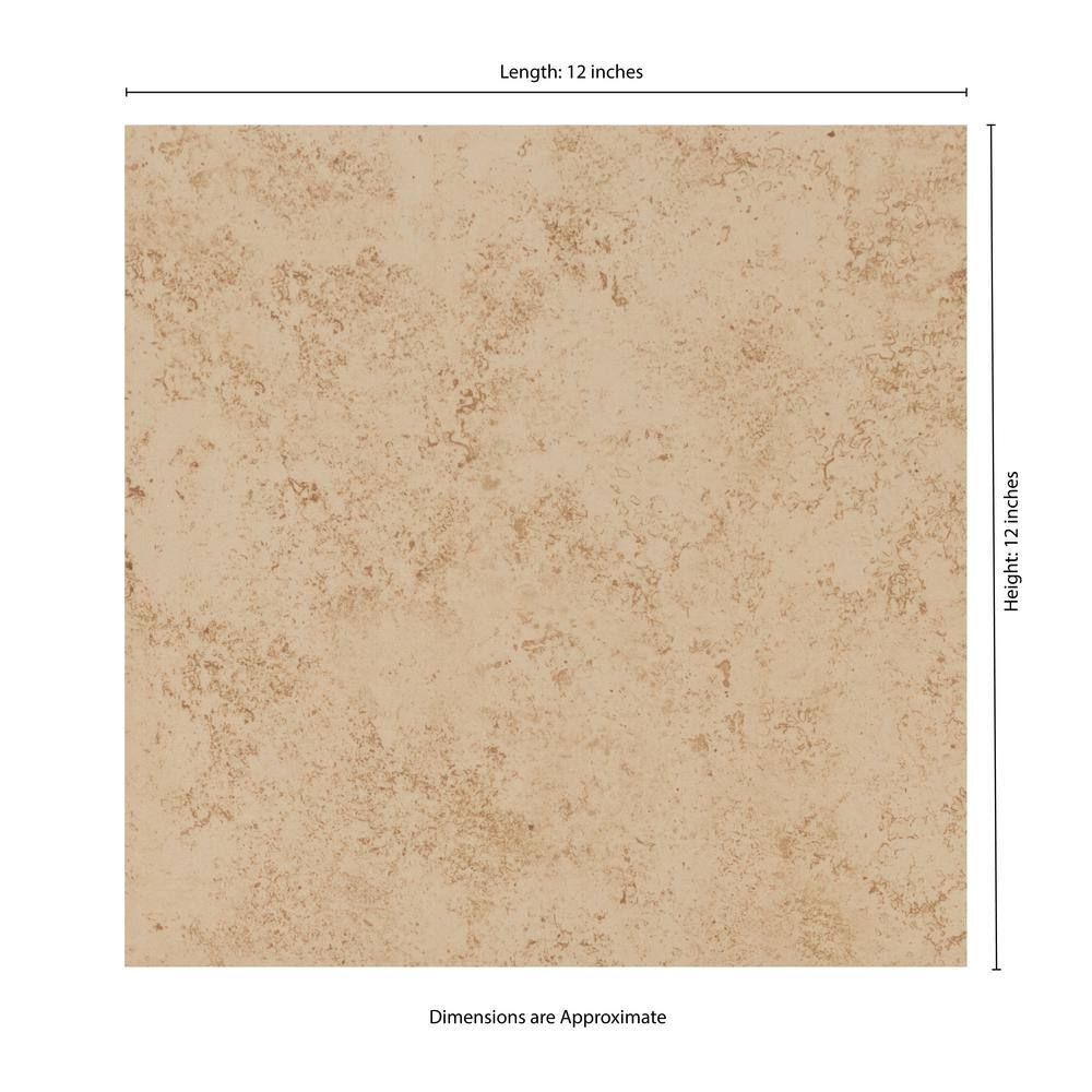 TrafficMaster Baja Beige 12 in. x 12 in. Matte Ceramic Floor and Wall Tile (15 sq. ft.Case) NHDBAJBEI1212C