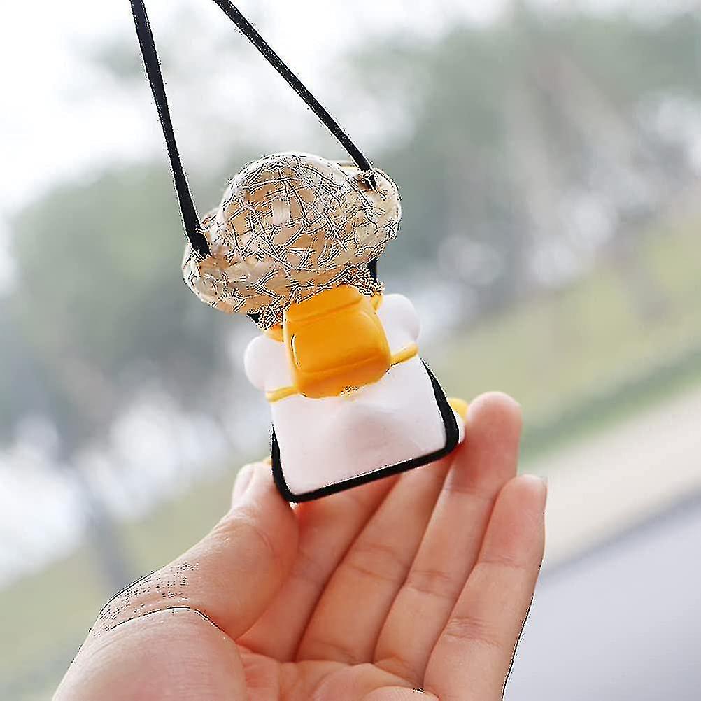 Swinging Duck Car Hanging Ornament | Cute Anime Swing Duck Car Mirror Cute Car Rearview Mirror Pendant Swing Duck