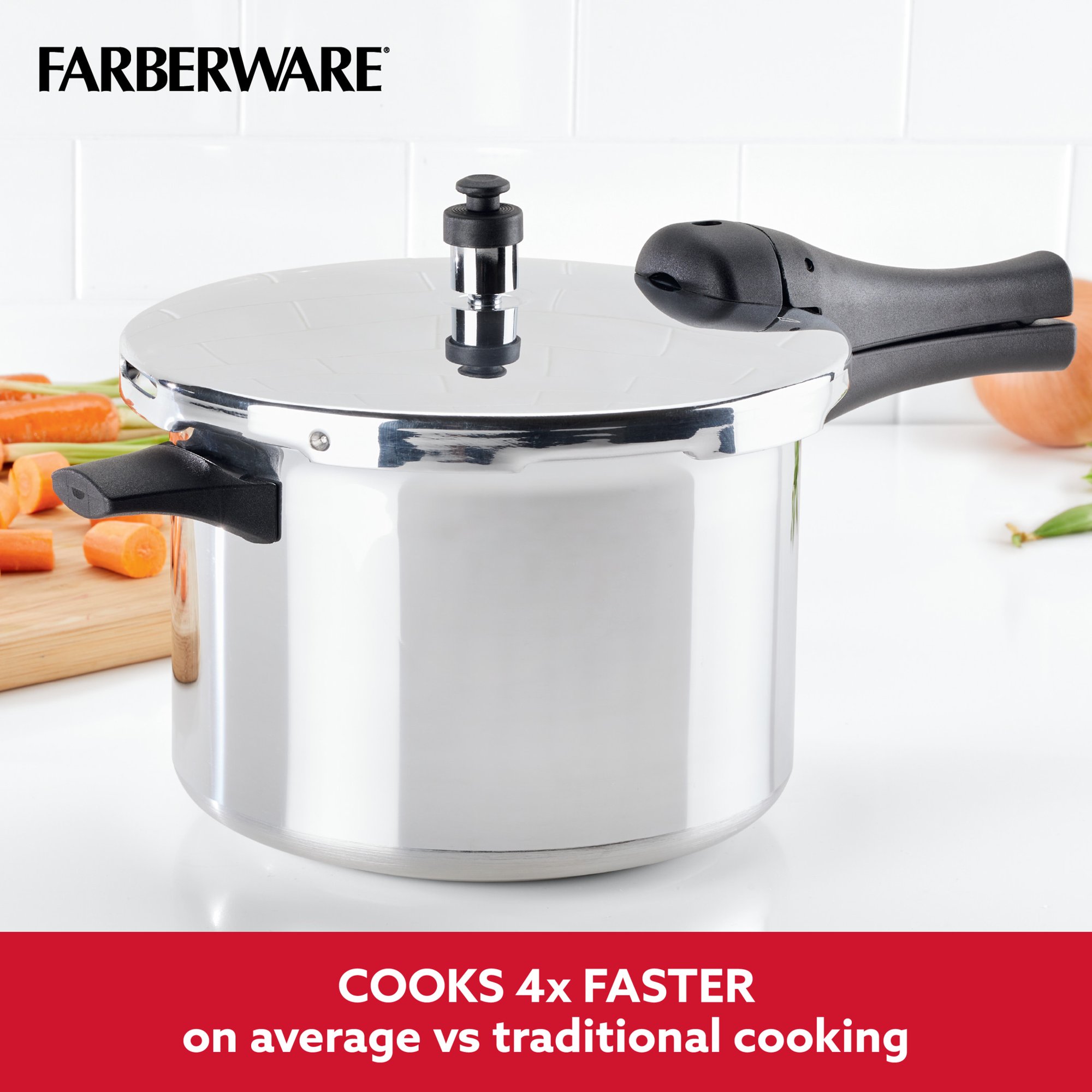 Farberware 6-Quart Aluminum Stovetop Pressure Cooker， 15 PSI