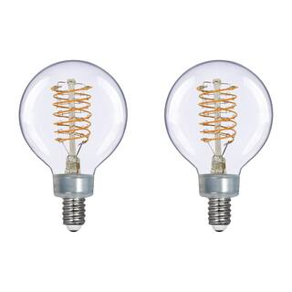 EcoSmart 60-Watt Equivalent G16.5 Dimmable Fine Bendy Filament LED Vintage Edison Light Bulb Soft White (2-Pack) G16.5C7E12827S