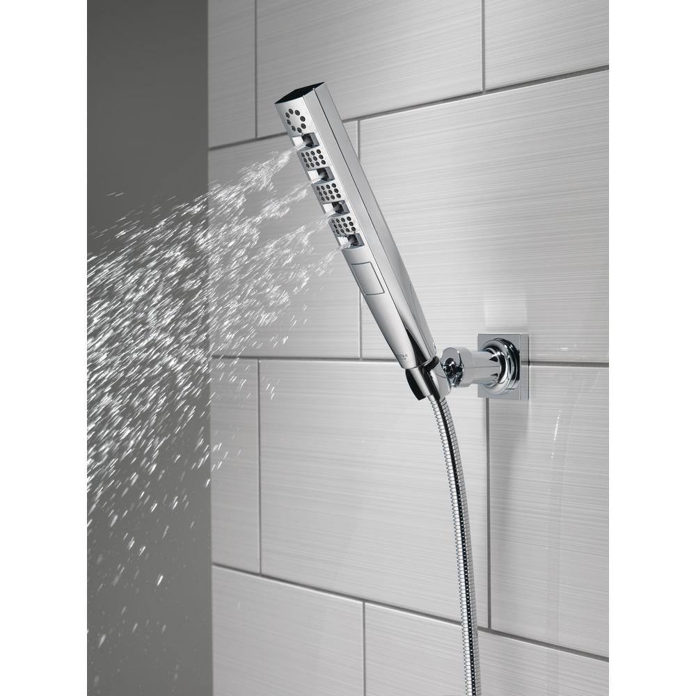 Delta 4-Spray Patterns 1.75 GPM 1.43 in. Wall Mount Handheld Shower Head with H2Okinetic in Lumicoat Chrome 59140-PR-PK