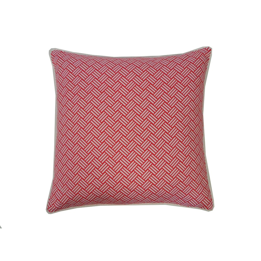 Jiti Indoor Intricate Basket Weave Patterned Cotton Accent Square Throw Pillows Cushions for Chair Sofa 20 x 20