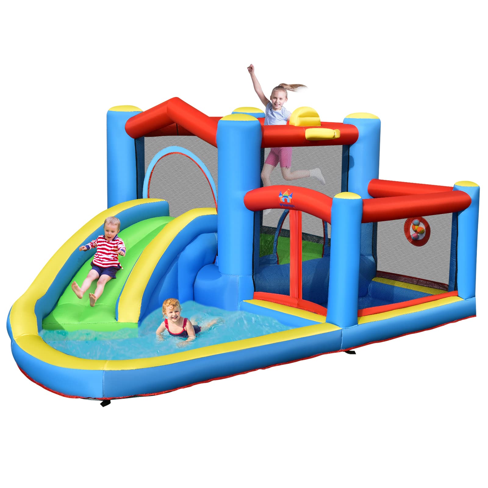 Costzon Inflatable Bounce House, Bouncy House for Kids Indoor Outdoor Party