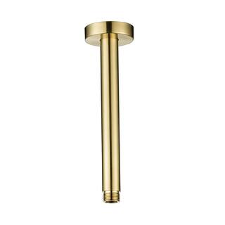 RAINLEX 8 in. 200 mm Round Ceiling Mount Shower Arm and Flange in Brushed Gold L4LSJ-200