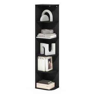 Furinno Pasir 51.7 in. High Blackwood 5 Shelf Corner Standard Bookcase 22271BKW