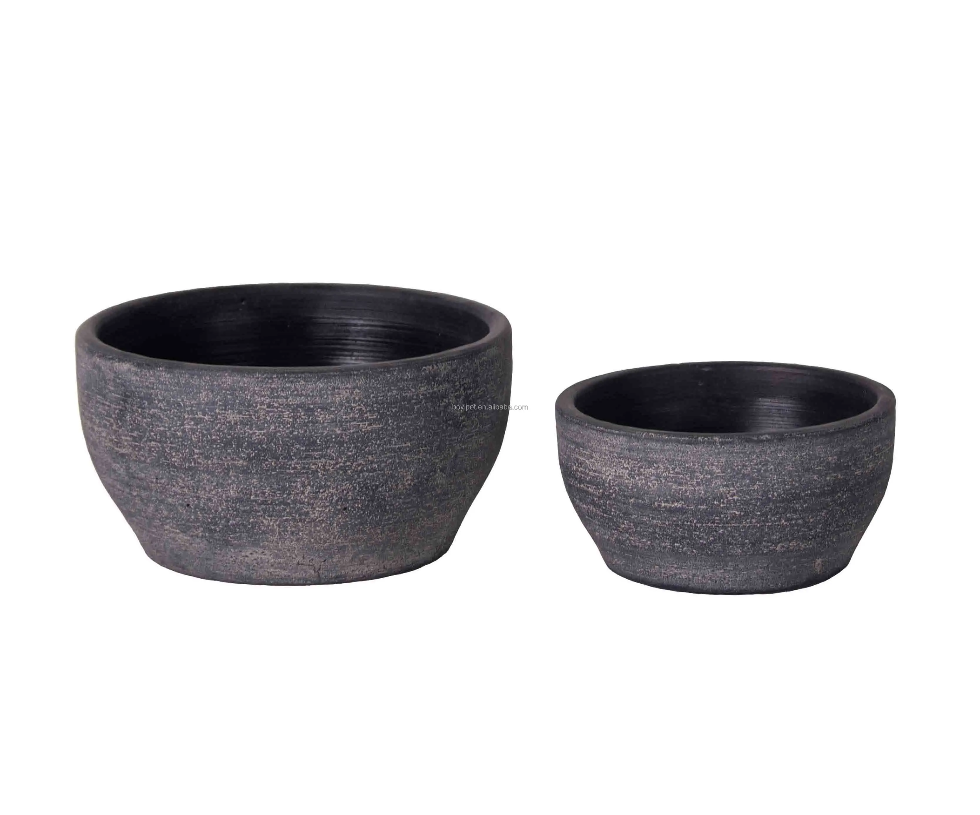 Cement Flower Vase Simply Style Rough Design Round Shape Flower Pot Home and Garden Deco Plants Planting Support