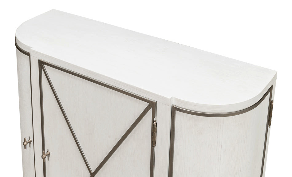 Asia Demilune Console Accent Cabinet Working White   Transitional   Console Tables   by Sideboards and Things  Houzz